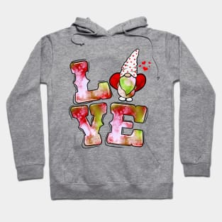 Valentines Day Gnomes Tie Dye Love Valentines Gnomes Heart Hoodie